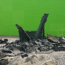 Melted airplane set. Sculpture made out of styro, melted plastic and urethane