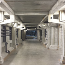 Alkali Lake set. Cement soft textured walls, columns, ceiling and floor