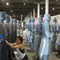 Hands and heads are being assembled