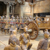 Mausoleum set - Life size chinese terracotta warriors and horses / Made from clay and styro sculpted models, molded and casted in plaster