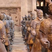 Mausoleum set - Life size chinese terracotta warriors and horses / Made from clay and styro sculpted models, molded and casted in plaster