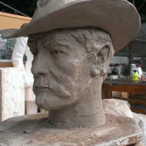 Head detail for General Philip Henry Sheridan statue in Christopher Park, head sculpted by Lucie Fournier
