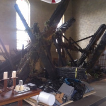 Helix II - 2014 Sculpted Burnt beams and ruins in Refectory set