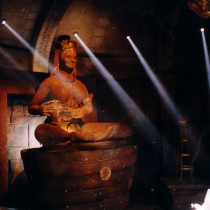 Goddess Temple set - Goddess sculpture in styro foam coated with a mix of cement and plaster . Stone work out of styro foam