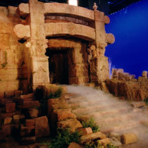 Exterior Temple set - Decor sculpted out of styro foam coated with a mix of cement, plaster and glue