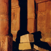 Open Tunnel set - Styrofoam coated with cement, sculpted stones and column bases casted in plaster