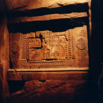 Open Tunnel set - Detail of cuneiform writing stones casted in plaster